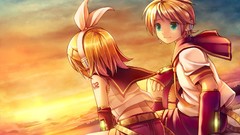 Headphones blondes water sunset