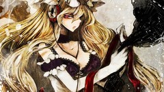 Headphones blondes woman touhou