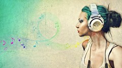 Headphones blue hair deviantart