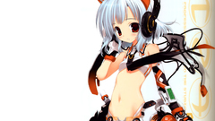 Headphones blue hair red