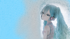Headphones blue vocaloid hatsune