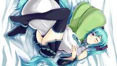 Headphones blush long hair anime girls blue eyes hatsune miku 