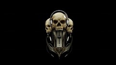 Headphones Bones skulls minimalistic simplistic