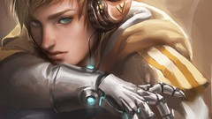 Headphones boy paintings digital art sakimichan fantasy art