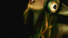 Headphones brunettes blondes woman