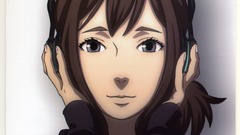 Headphones brunettes Simple Background