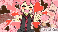 Headphones Chibi pink hair long hair utau kasane teto twintails 