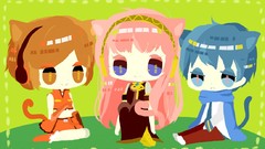 Headphones Chibi vocaloid megurine luka meiko animal ears Kaito 