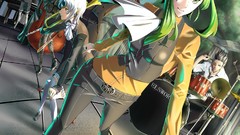Headphones cross piano Drums vocaloid green hair redheads bass 