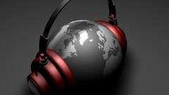 Headphones dark planets Earth