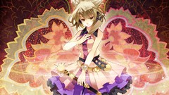 Headphones dress blondes anime girls short hair touhou animal 