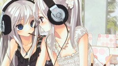 Headphones dress blue eyes