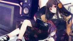 Headphones dress red eyes