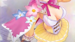 Headphones dress red eyes pink hair anime girls super sonico 