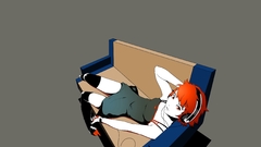 Headphones dress stockings redheads