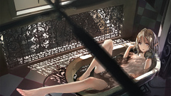 Headphones ecchi bathing bathtubs