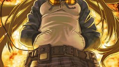 Headphones explosions collar grin fangs red eyes wires bows 