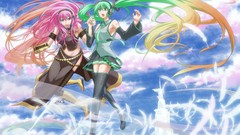 Headphones feathers pink hair long hair hatsune miku vocaloid 