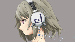 Headphones girl simple background