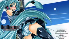 Headphones gloves blush hatsune miku aqua hair aqua eyes