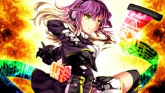 Headphones gloves jackets blondes skirts long hair anime girls 