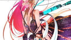 Headphones gloves pink hair long hair vocaloid megurine luka 