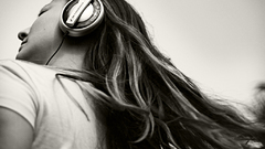 Headphones grayscale monochrome closed