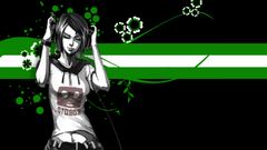 Headphones Green abstract Music