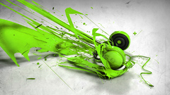 Headphones Green digital art