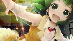 Headphones green eyes goggles vocaloid green hair