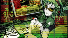 Headphones Green Music vocaloid