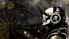 Headphones grunge skulls headsets