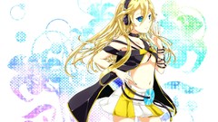 Headphones long hair anime girls blue eyes vocaloid Lily 