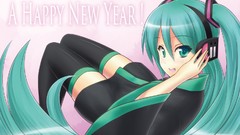 Headphones long hair anime girls hatsune miku vocaloid 