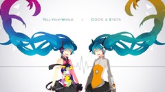 Headphones long hair anime girls hatsune miku vocaloid 
