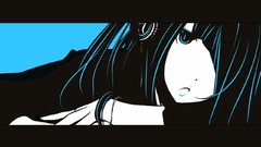 Headphones long hair anime girls open mouth vectors Simple 