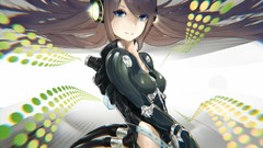 Headphones long hair brunettes original characters