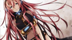 Headphones long hair vocaloid megurine luka detached sleeves