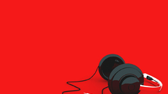 Headphones minimalistic red