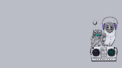 Headphones minimalistic stereo Owls