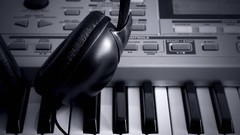 Headphones monochrome keyboards