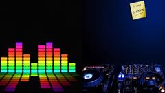 Headphones multicolor turntables post