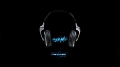 Headphones Music black background