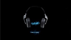 Headphones Music black background