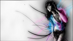 Headphones music girl