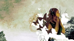 Headphones Music girl abstract