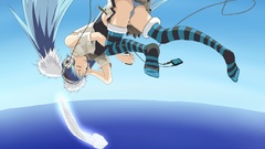 Headphones panties blue hair