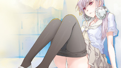 Headphones panties pantyhose red