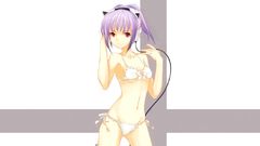 Headphones purple hair red