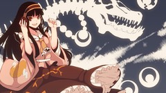 Headphones red eyes anime girls touhou black hair houraisan 